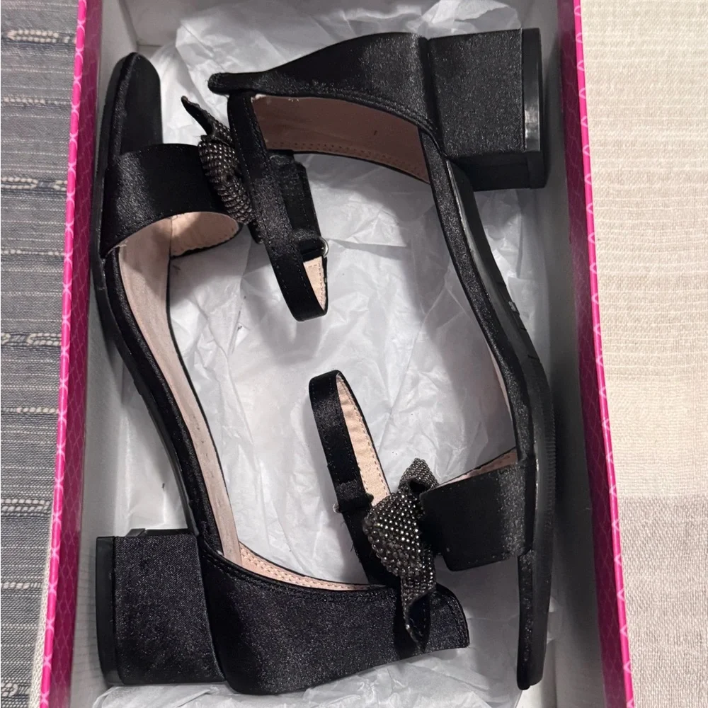 Kelly and Katie Chic Black Kids Dress Shoes with Bow size 3